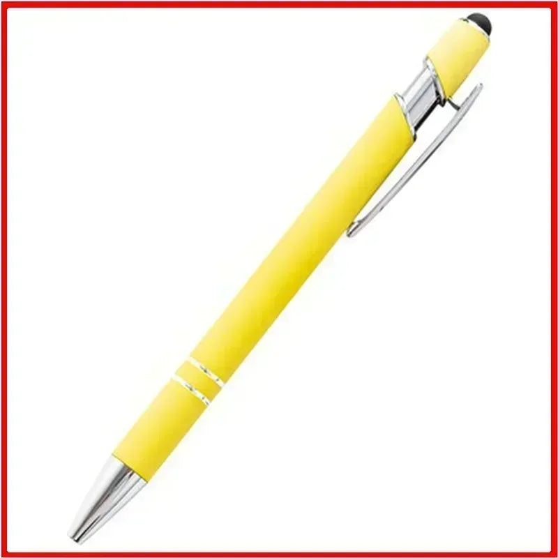 20-200 Pcs Customized Logo Ballpoint Pen Personalized Stylus Touch Engrave Text Metal Pen Stationery Office School Supplies
