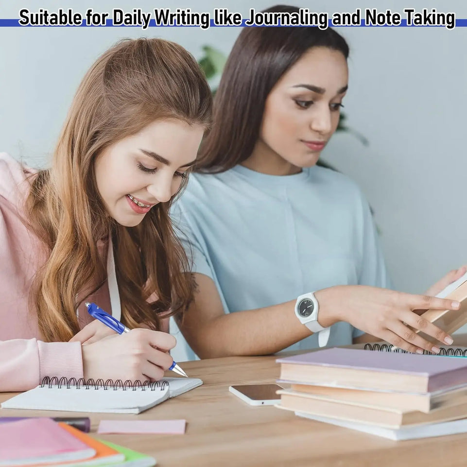 12pcs Classic Black/Blue/Red Gel Pens,0.5mm Metal Tip Retractable Ballpoint Gel Pen,Comfortable Grips,Smooth Writing for School