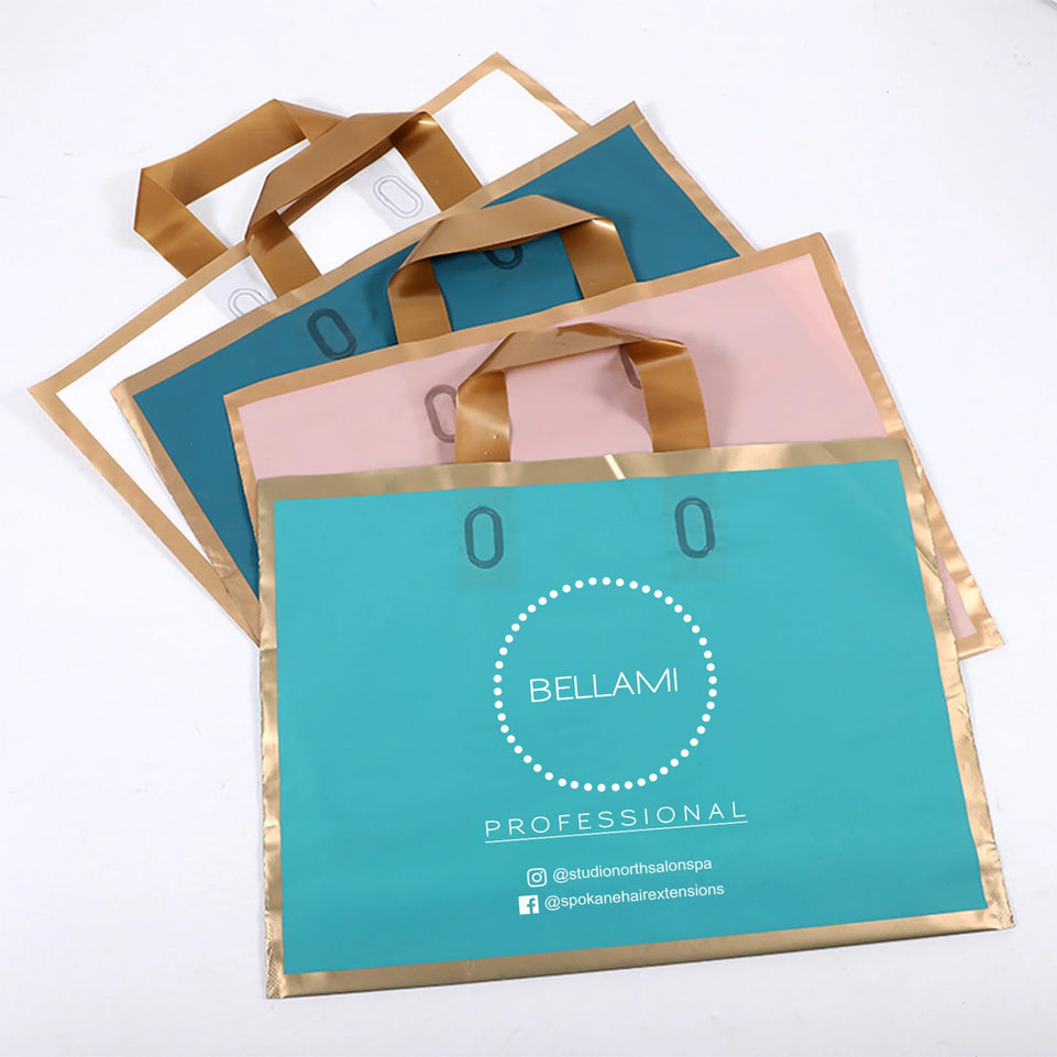 50pcs custom logo frosted shopping bags plastic gift bags clothing packaging bag design Personalized Logo Print merchandise bags