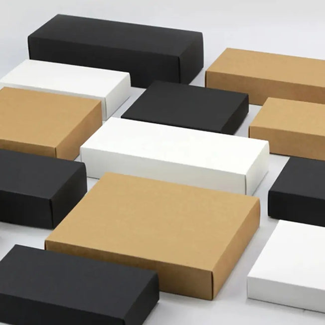 20 pcsPaper carton box large gift box black white box lid cardboard paper gift packaging box cosmetic packing customized logo