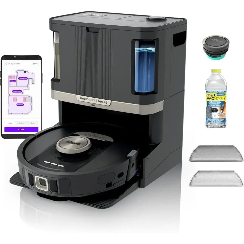 Smart Vacuum and Mop with Auto-Empty, Self-Refill, Pad Wash & Dry, 60-Day Battery, 30-Day Water Tank, Renewed Model