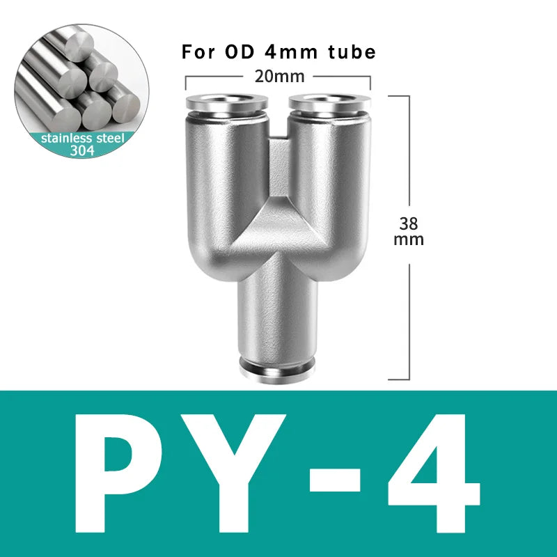 10pcs PU PV PE PY 304 Stainless Steel Metal Pneumatic Quick Coupling 4 6 8 10 12 High Pressure Air Pipe Fitting Quick Coupling