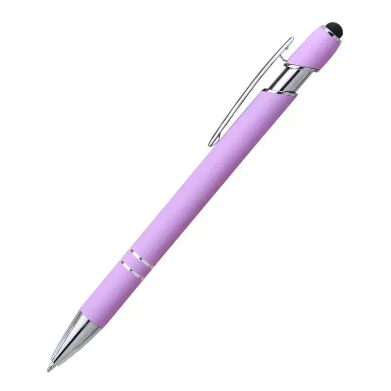 20-200 Pcs Customized Logo Ballpoint Pen Personalized Stylus Touch Engrave Text Metal Pen Stationery Office School Supplies