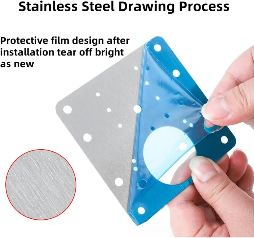 Stainless Steel Cabinet Door Hinge Repair Plate Cabinet Door Hinges Mounting Plate Kit with Screw Furniture Hardware Tools