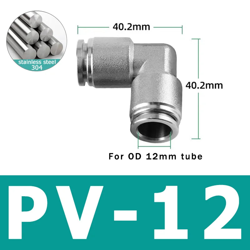 10pcs PU PV PE PY 304 Stainless Steel Metal Pneumatic Quick Coupling 4 6 8 10 12 High Pressure Air Pipe Fitting Quick Coupling