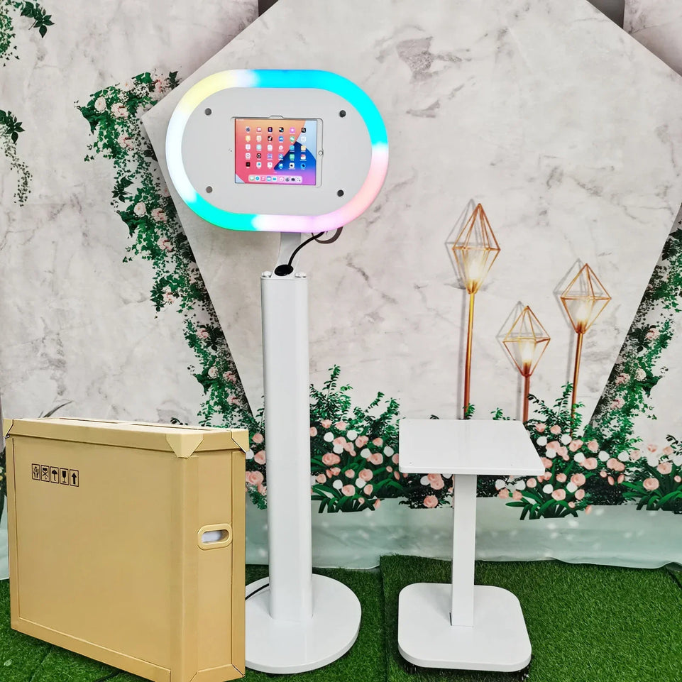 New Portable iPad Photo Booth Machine With Ring Light for 10.2/11/12.9 inch iPad Selfie Photobooth Machine for Party Wedding