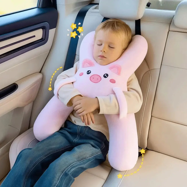 Car Cute Cartoon Pillow Car Mounted Child Sleeping Pillow Car Removable Comfortable Breathable Headrest Lumbar Support