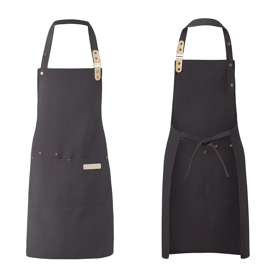 1 Piece Chef Apron Unisex Waterproof Canvas Durable for Restaurant Hotel Baking Beauty Salon Nail Art Kitchen Cooking