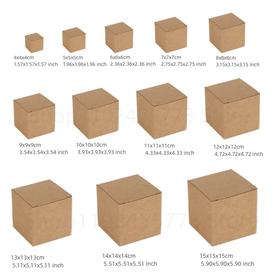 20/50pcs Square Folding Kraft Paper Box Black White cardboard Box for Packaging Candle Gift Box For wedding Party favor candy