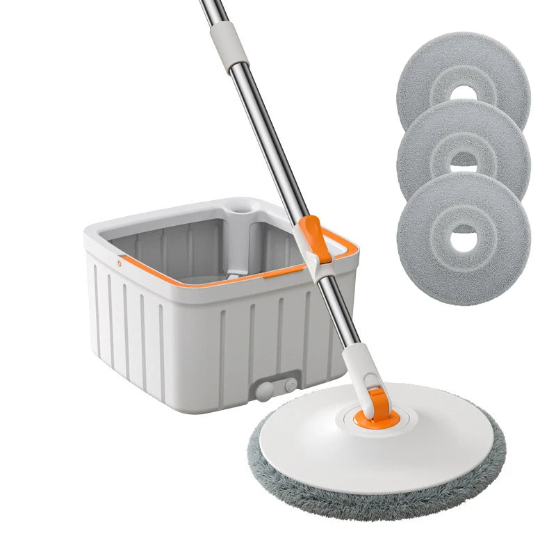 Virul Spin Mop Bucket Set Self-Wringing with Dual Compartment for Clean Dirty Water Separation Efficient Cleaning 3 Refills
