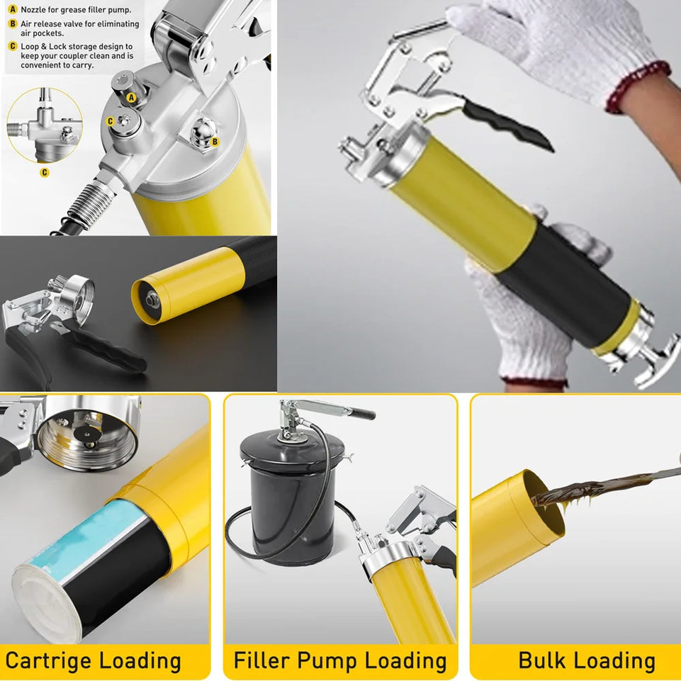 Oil Grease Tool Kit, 7000PSI Heavy Duty Grip Grease Tool Kit Heavy Duty Maintenance Tools for Oil and Car Lubrication SUV Trucks