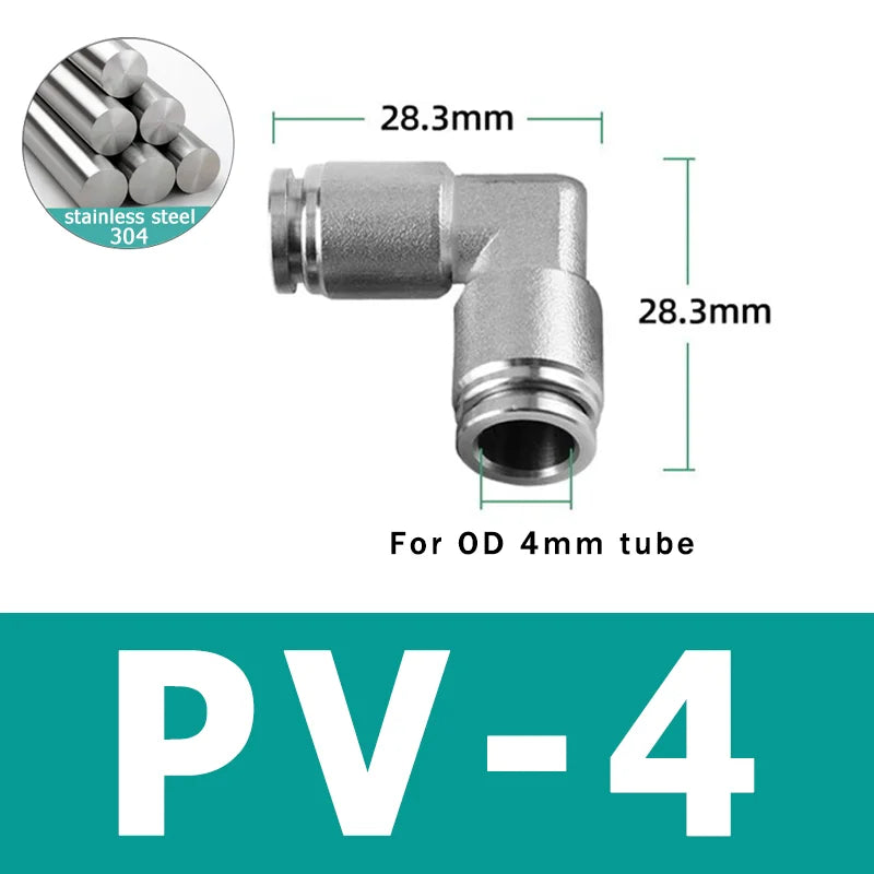 10pcs PU PV PE PY 304 Stainless Steel Metal Pneumatic Quick Coupling 4 6 8 10 12 High Pressure Air Pipe Fitting Quick Coupling