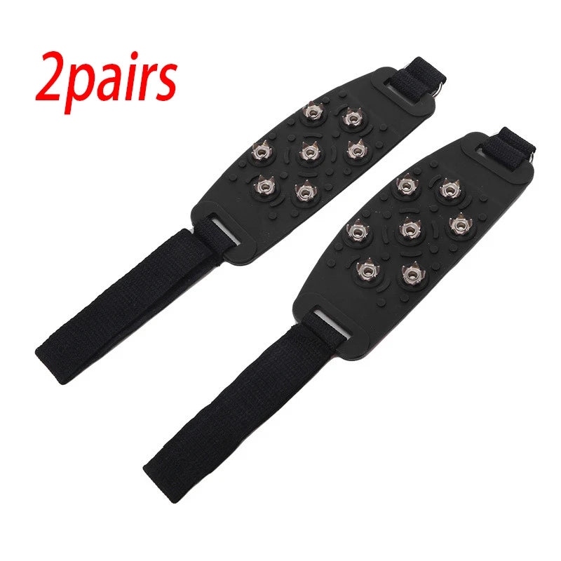 1/2pairs Shoe Spike Winter Winter Velcro Ice Claw Outdoor Climbing Snow Mountain and Snow Ground Anti slip Adjustable