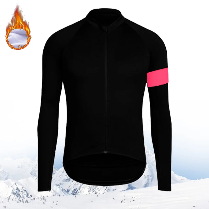 Winter Long Sleeves Cycling Jersey Winter Thermal Fleece Cycling Clothing Man's Bike Jersey MTB Road Bike Jacket Bicycle Shirt