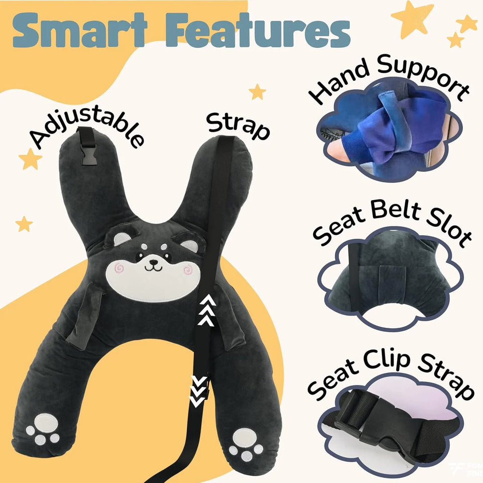 Car Cute Cartoon Pillow Car Mounted Child Sleeping Pillow Car Removable Comfortable Breathable Headrest Lumbar Support