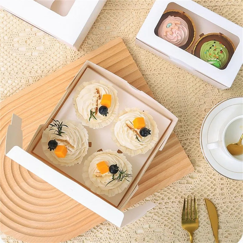 Premium Cake Boxes with Clear Window Cupcake Carrier with Inserts Muffin Boxes Durable Holiday Cupcake Holder for Bakeries