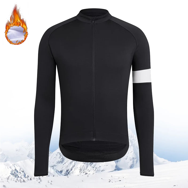 Winter Long Sleeves Cycling Jersey Winter Thermal Fleece Cycling Clothing Man's Bike Jersey MTB Road Bike Jacket Bicycle Shirt