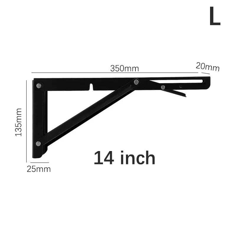 1pc Multiple Sizes Triangle Folding Angle Bracket Stainless Steel Heavy Support Wall Mounted Shelves Table Home Hardware