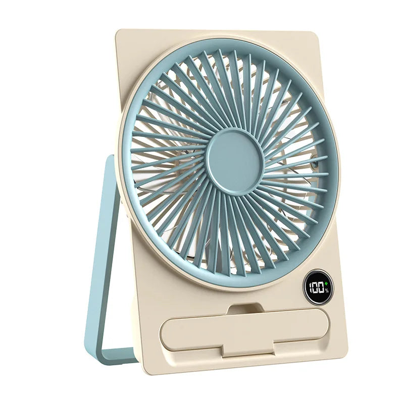 Desk Fan Table Cooling Fan 5-Speed Settings 1200mAh Personal Cooler For Women Men Home Bedroom Beach Camping Outdoor Travel