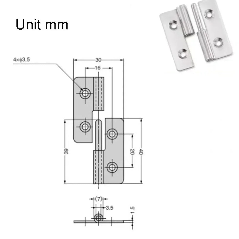 1pc Removable Hinge Stainless Steel Detachable Hinge Slip Joint Flag Lift Off Detachable Door Home Improvement Accessories
