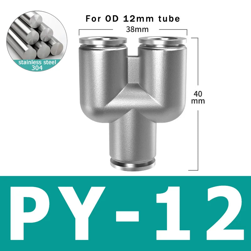 10pcs PU PV PE PY 304 Stainless Steel Metal Pneumatic Quick Coupling 4 6 8 10 12 High Pressure Air Pipe Fitting Quick Coupling