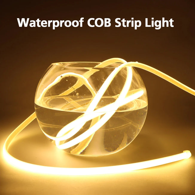 Waterproof Outdoor COB LED Strip Light 220V 110V EU US 288LEDs/M High Bright For Home Garden Billboard Swimming Pool Villa Decor