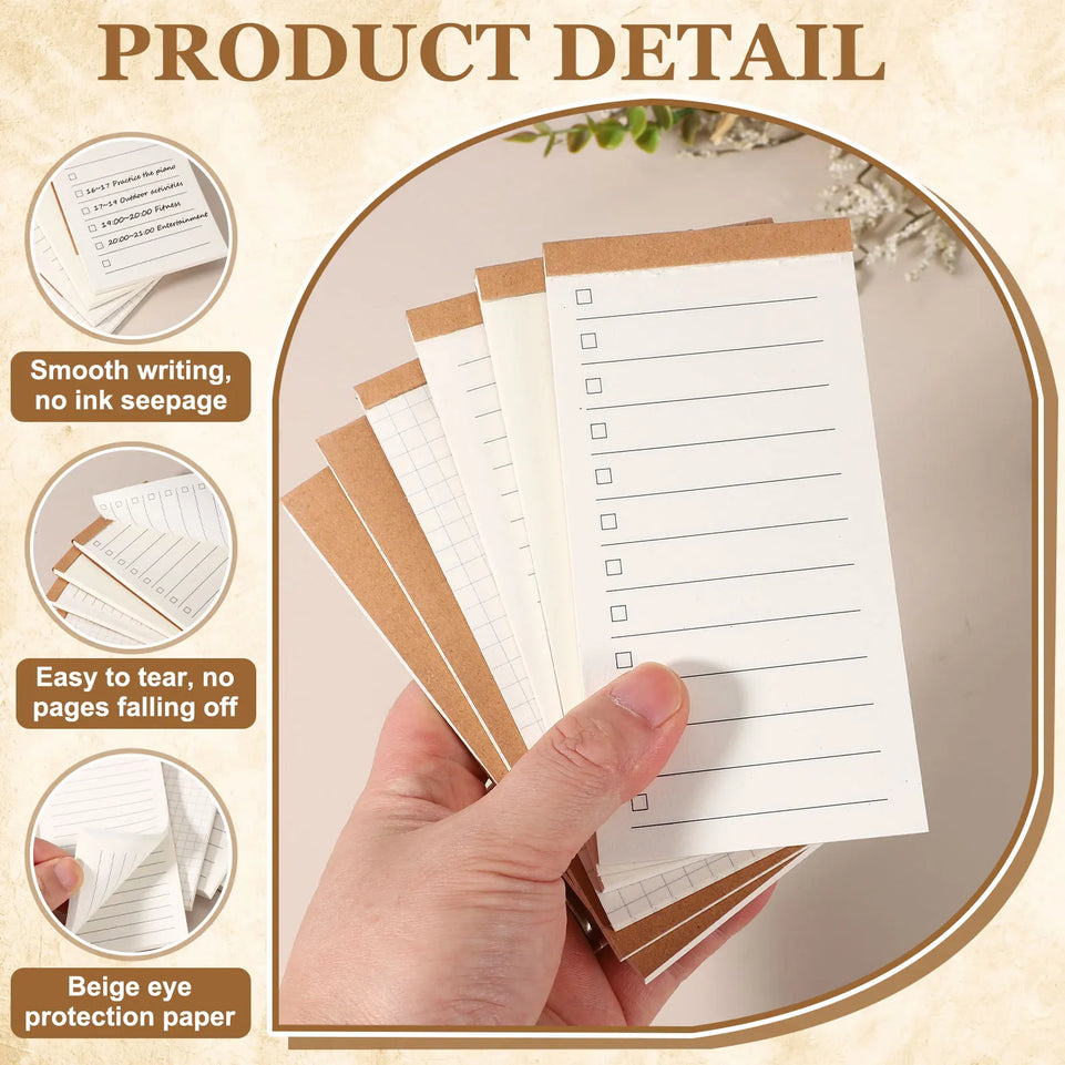 4/8Pcs Portable Field Notes Small Notepads 50Sheet Pocket Notebooks Memo Book to Do List Organizer Planner Daily for Work Office