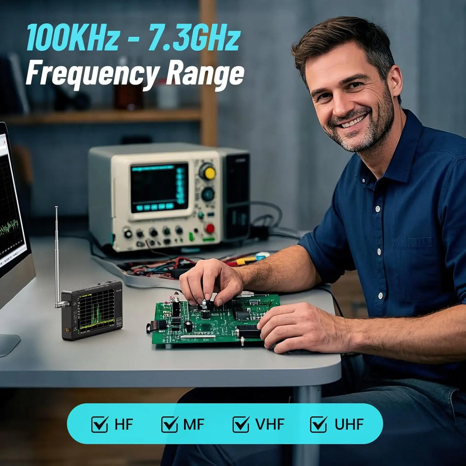 SeeSii TinySA Ultra+ ZS407 7.3GHz Spectrum Analyzer HW V0.5.4 100kHz-7.3GHz Tiny Frequency Analyzer 2-in-1 RF Signal Generator