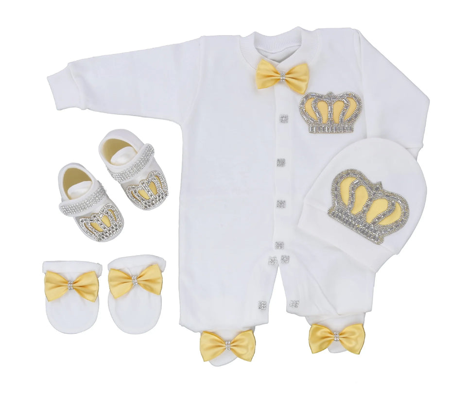 Ins Handmade Baby Cute Lace Collar Climbing Suit 3-piece Set New Baby Baptism Clothes Newborn Baby Romper High Quality Clothes