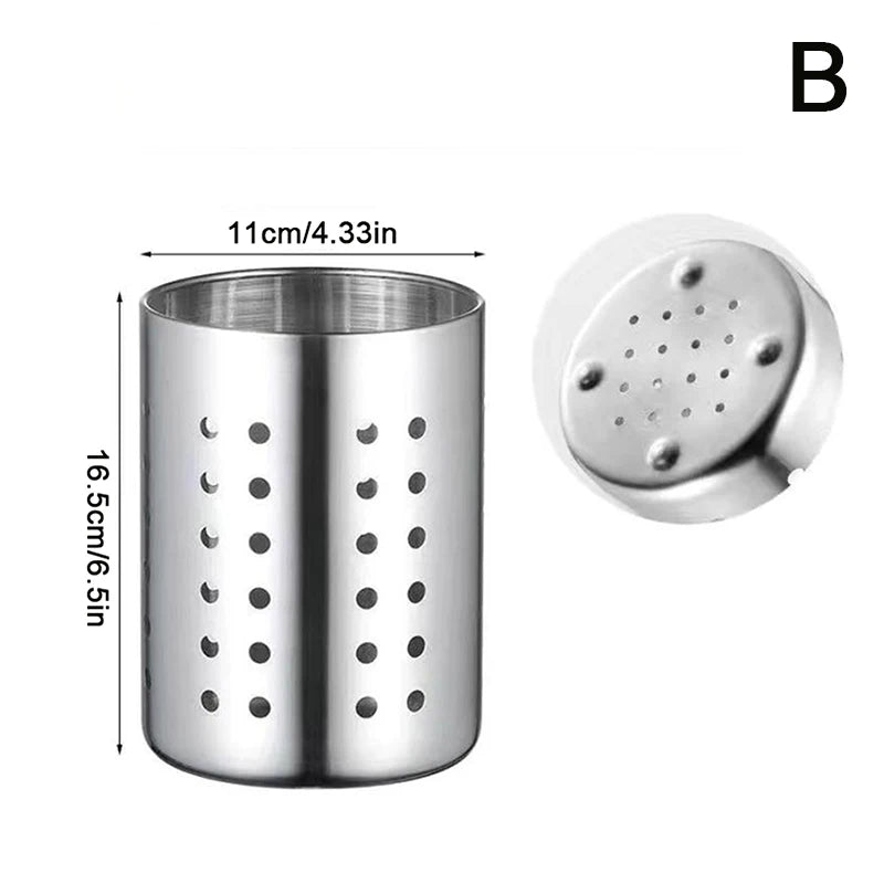 Stainless Steel Cutlery Holder Chopstick Storage Holder Organizer Container Drainer Spoon Fork Chopsticks Kitchen Storage Basket