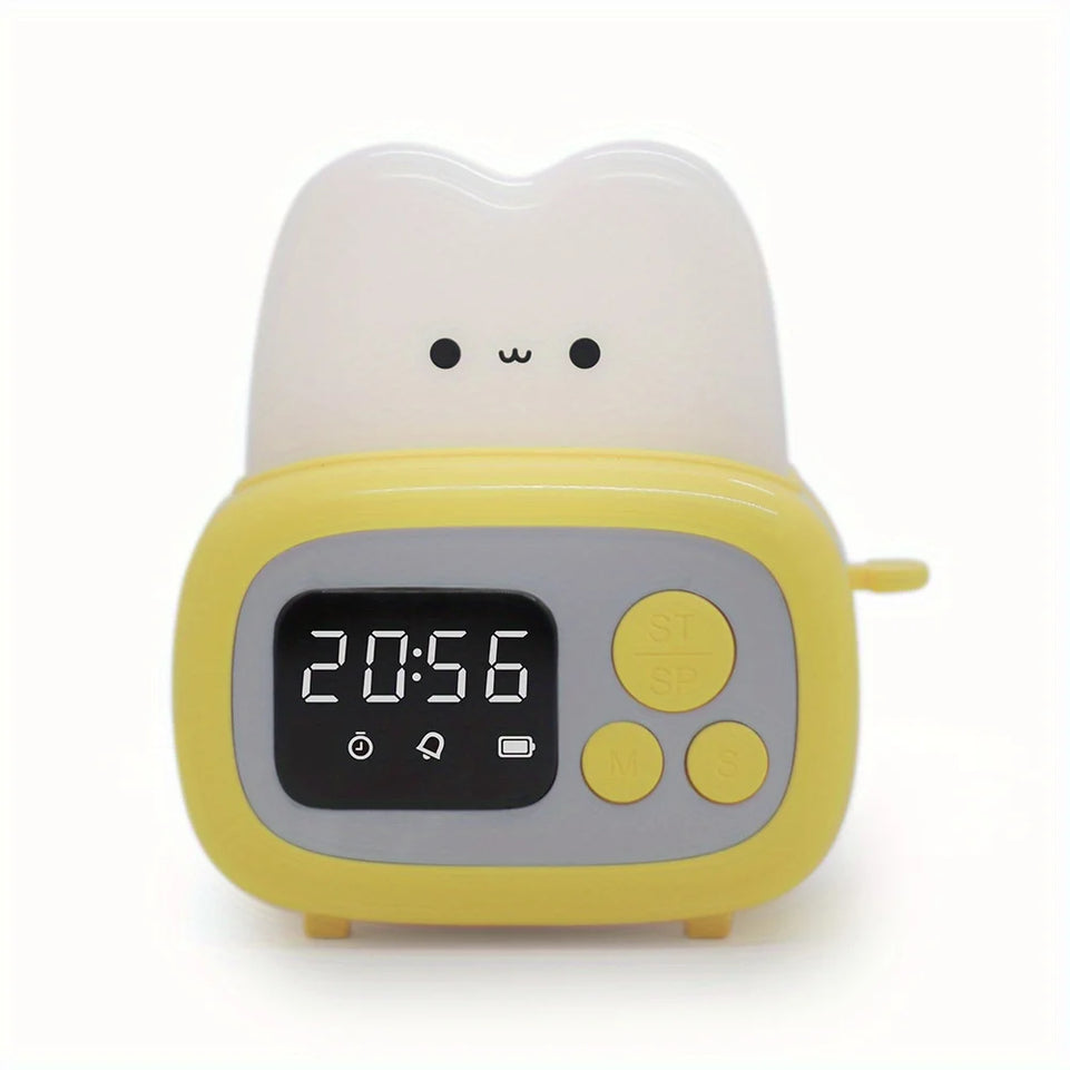 1pc Time toaster night light High appearance level Bedside light cute sleeping light cartoon mini alarm clock