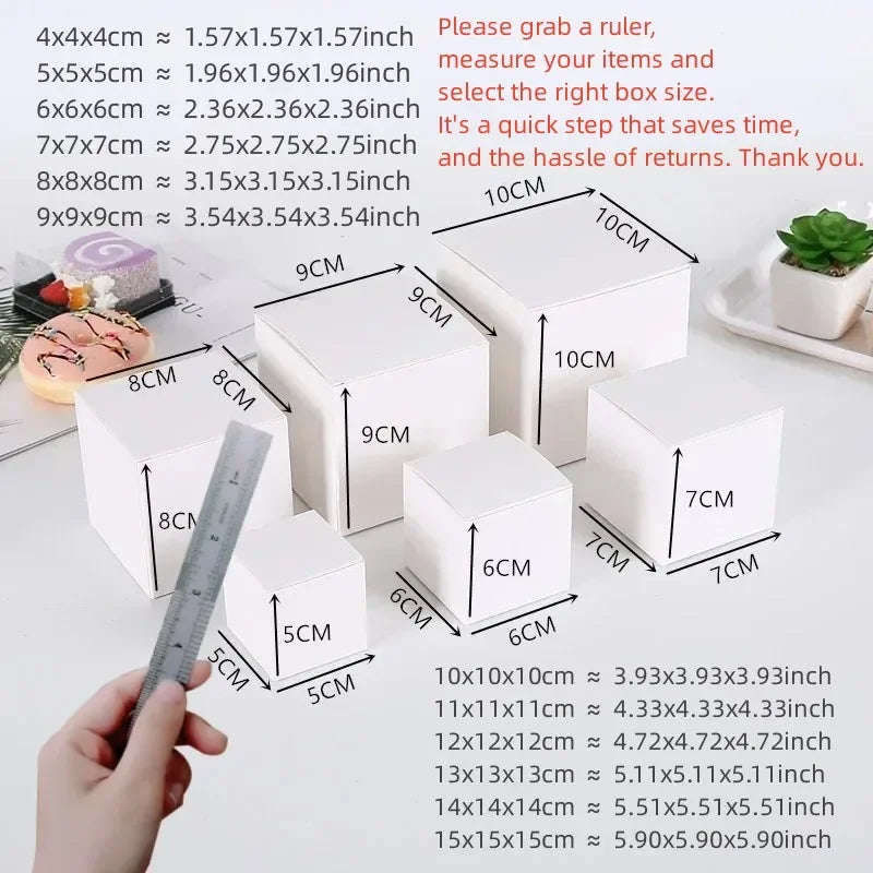20/50pcs Square Folding Kraft Paper Box Black White cardboard Box for Packaging Candle Gift Box For wedding Party favor candy