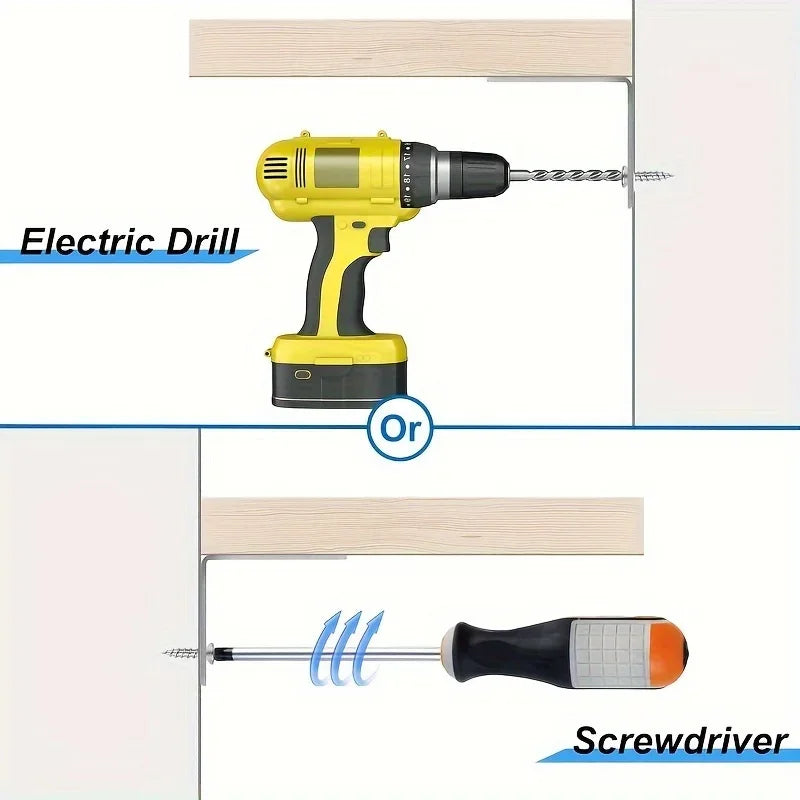 A Set Of 50pcs,Including 10pcs 90-Degree Right-Angle Brackets With 40screws,L-Shaped Bracket Hardware For Wooden Shelves,Chairs