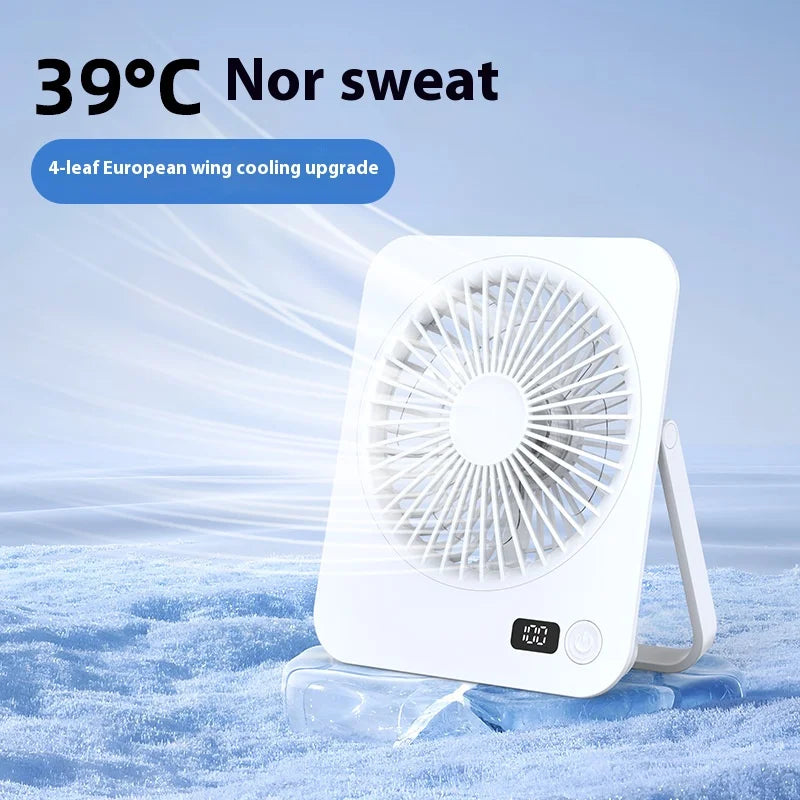 Desk Fan Table Cooling Fan 5-Speed Settings 1200mAh Personal Cooler For Women Men Home Bedroom Beach Camping Outdoor Travel