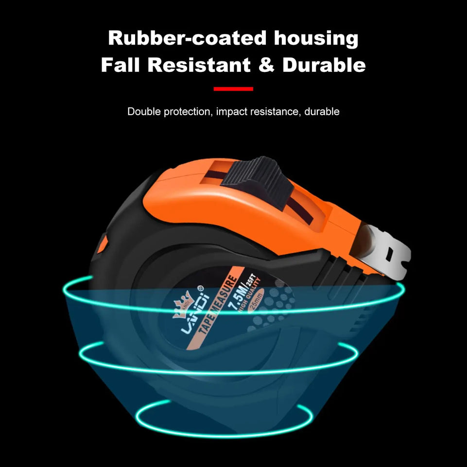 2Pcs Heavy Duty Tape Measure - 5m&3m Retractable Measuring Tapes with Rubber Cover, Metric/Imperial Scale for DIY, Construction