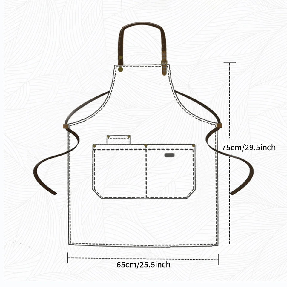 1 Piece Chef Apron Unisex Waterproof Canvas Durable for Restaurant Hotel Baking Beauty Salon Nail Art Kitchen Cooking