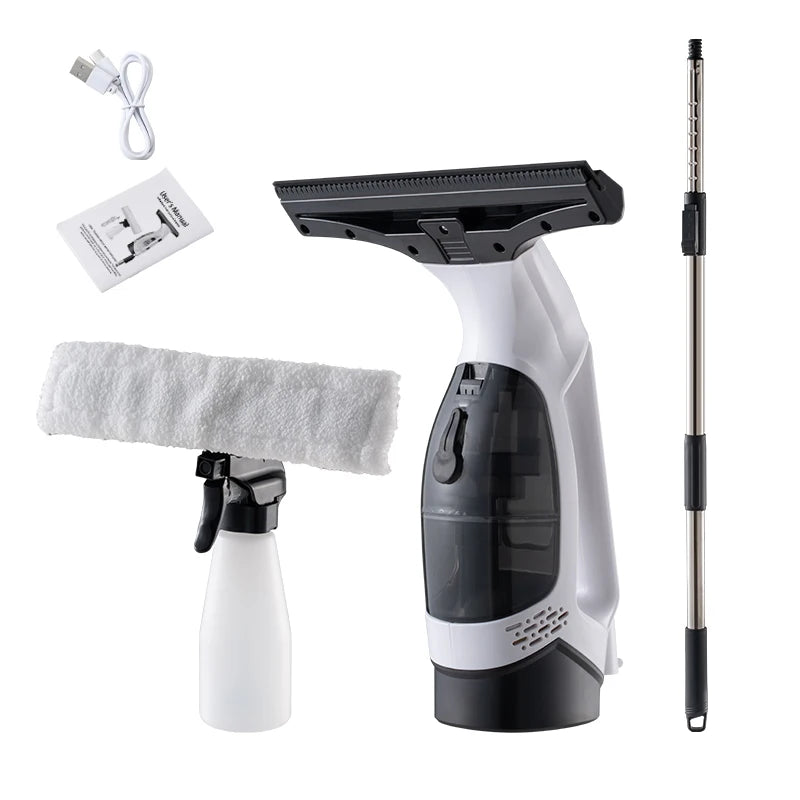 Multifunctional Electric Cordless Window Cleaner Machine White Cordless Rechargeable Automatic Portable Glass Cleaner Tools