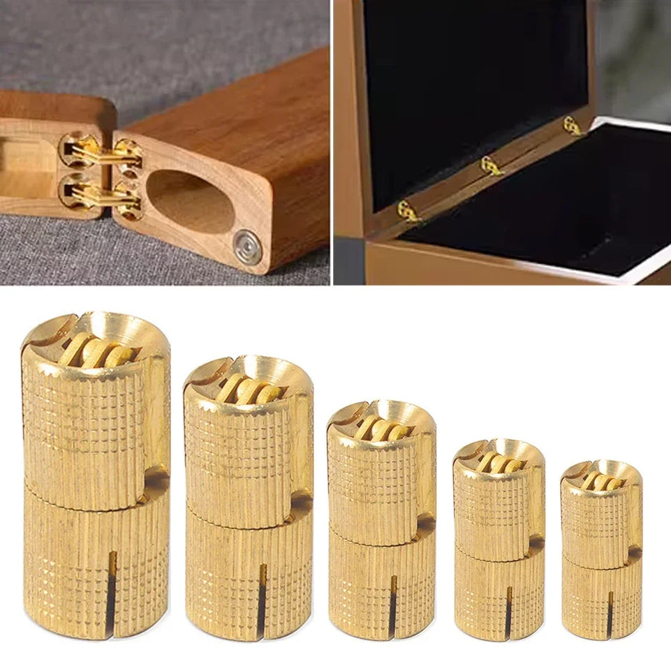 Copper Barrel Hinges Cylindrical Hidden Cabinet Concealed Invisible Brass Hinges Mount For Furniture Hardware 8/10/12/14/16mm