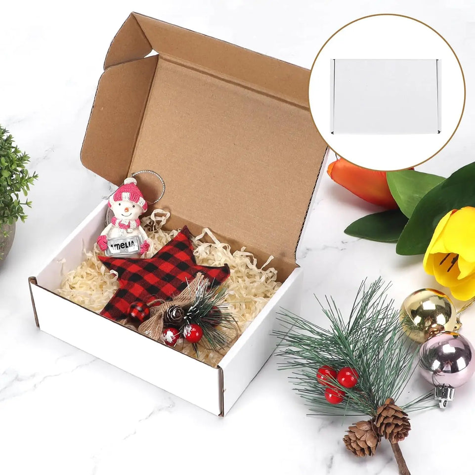 50pcs Corrugated Paper Gift Boxes, 6x4x2 Inch Sturdy Cardboard Packaging,White Small Shipping Boxes for Crafting Gift Mailing
