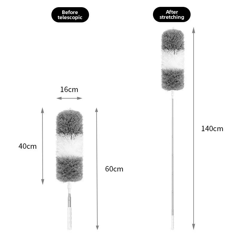 Dust Dusters With Extension Pole Retractable Dust Removal Brush Microfiber Dusting Brush Reusable Washable Ceiling Cleaning Tool