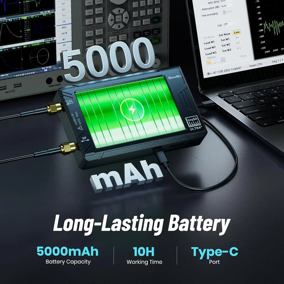 SeeSii TinySA Ultra+ ZS407 7.3GHz Spectrum Analyzer HW V0.5.4 100kHz-7.3GHz Tiny Frequency Analyzer 2-in-1 RF Signal Generator