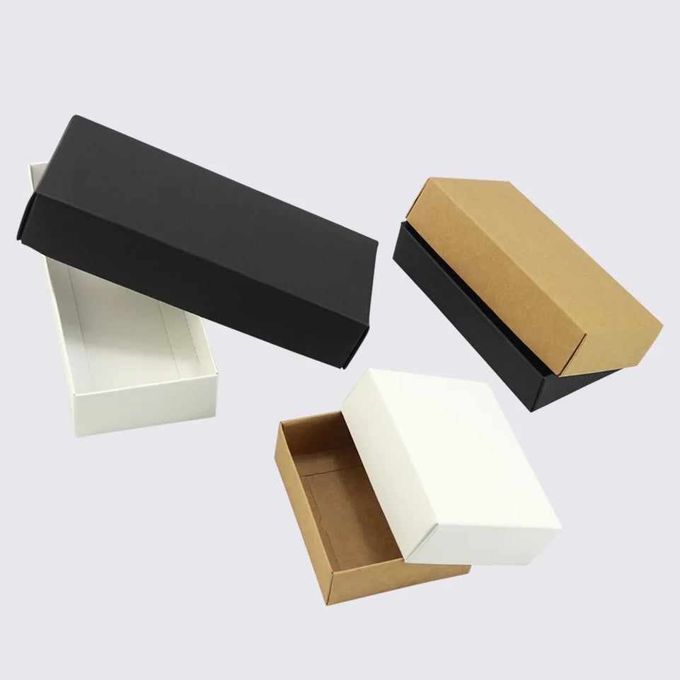 20 pcsPaper carton box large gift box black white box lid cardboard paper  gift packaging box cosmetic packing customized logo