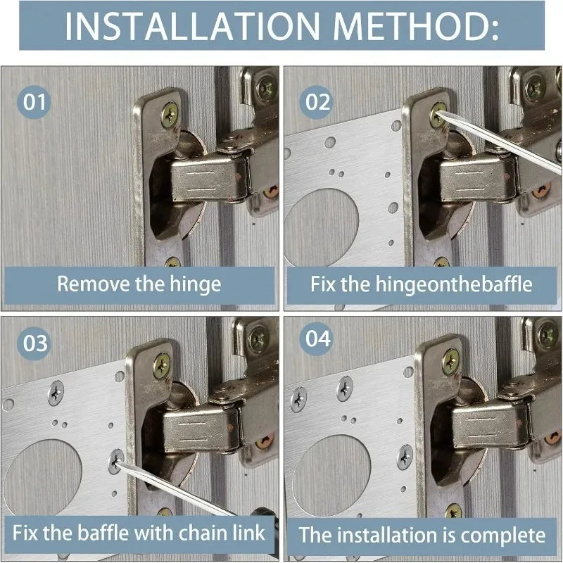 Stainless Steel Cabinet Door Hinge Repair Plate Cabinet Door Hinges Mounting Plate Kit with Screw Furniture Hardware Tools