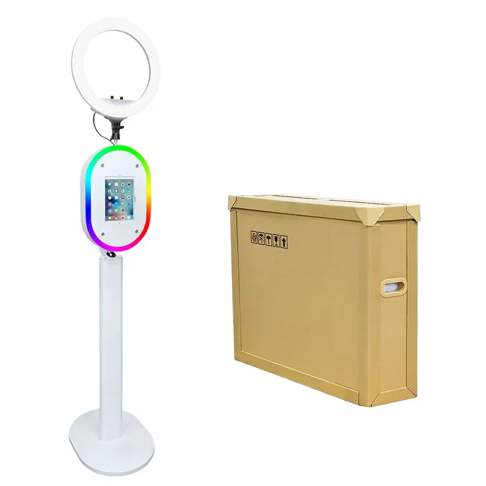 New Portable iPad Photo Booth Machine With Ring Light for 10.2/11/12.9 inch iPad Selfie Photobooth Machine for Party Wedding