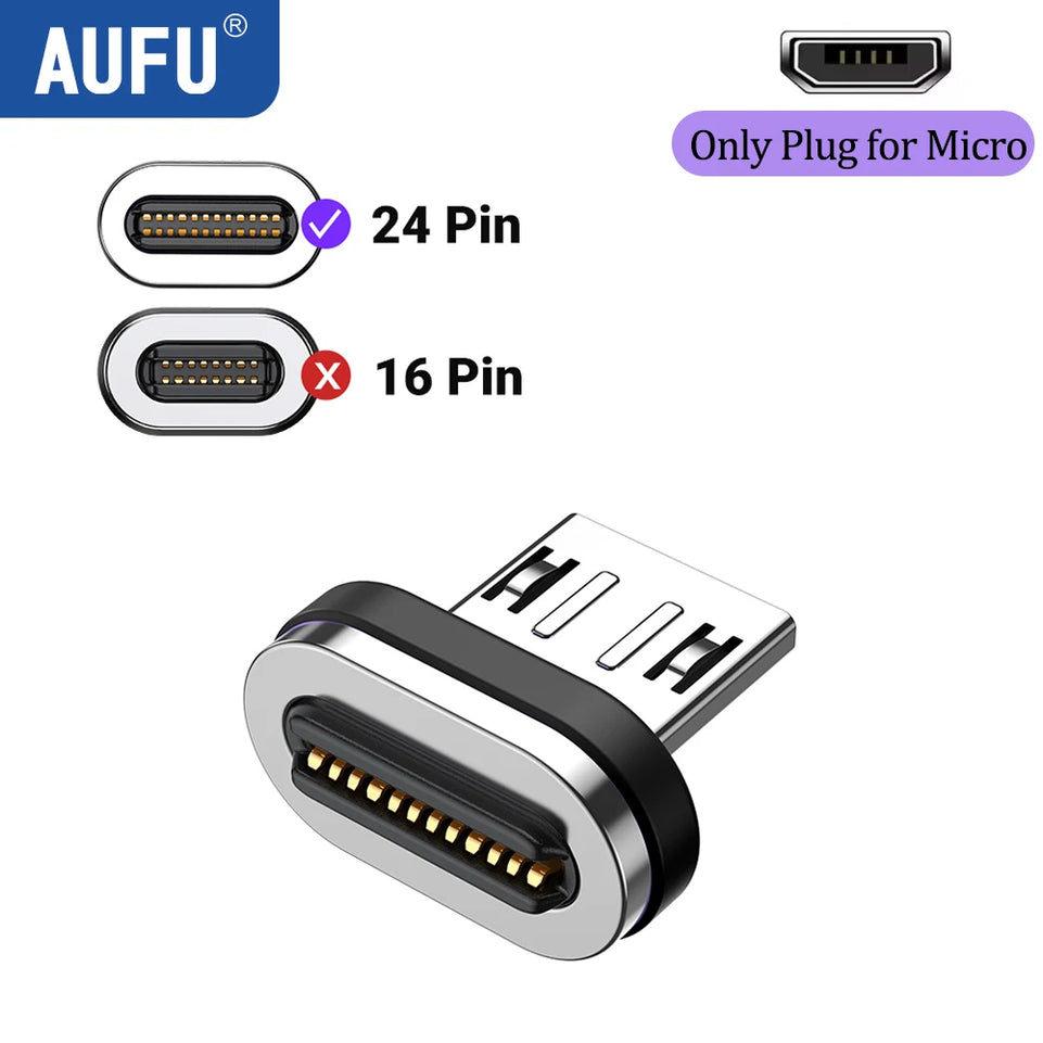 AUFU 240W Magnetic Adapter 24Pin USB4.0 Thunderbolt3 USB C To Type C Fast Charge Magnet USB C Converter Cable 8K USB OTG Adapter