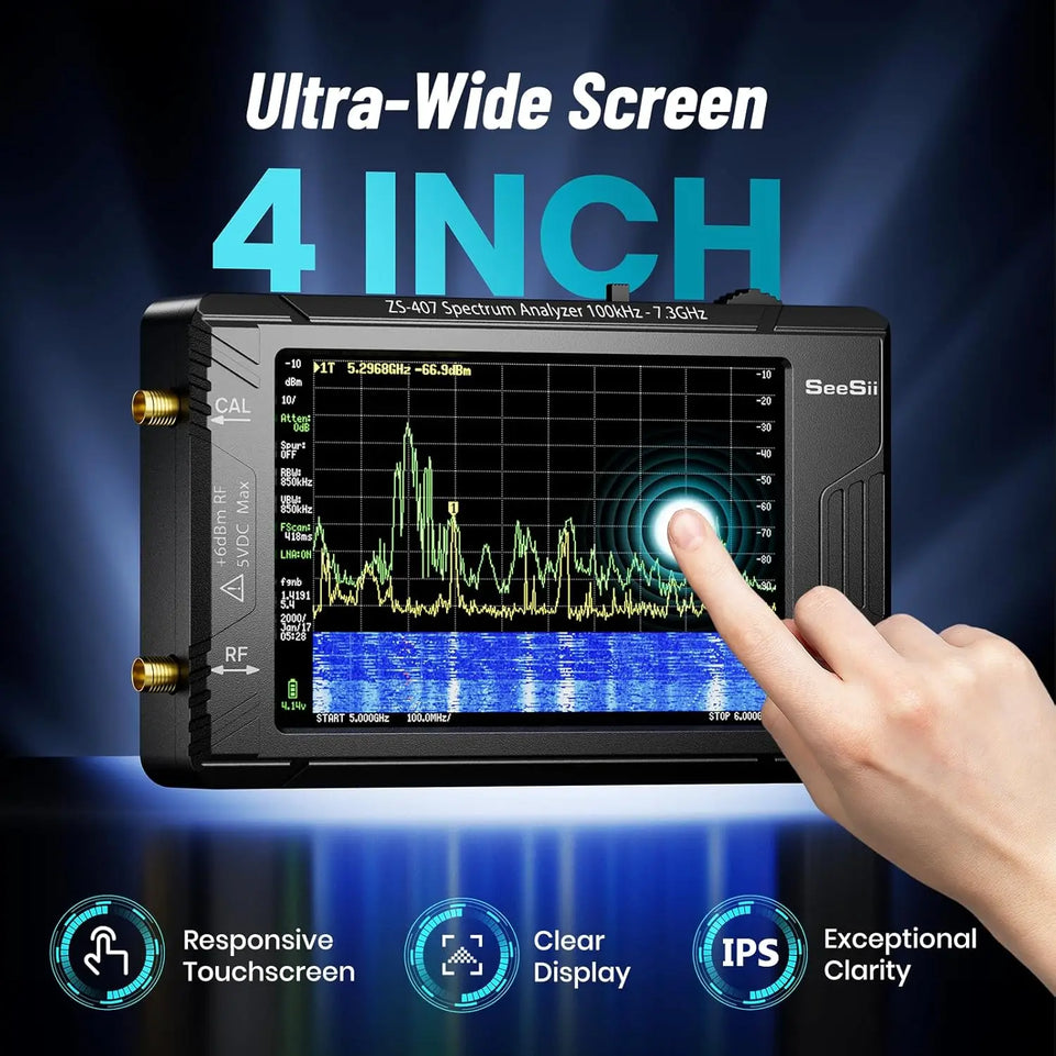 SeeSii TinySA Ultra+ ZS407 7.3GHz Spectrum Analyzer HW V0.5.4 100kHz-7.3GHz Tiny Frequency Analyzer 2-in-1 RF Signal Generator