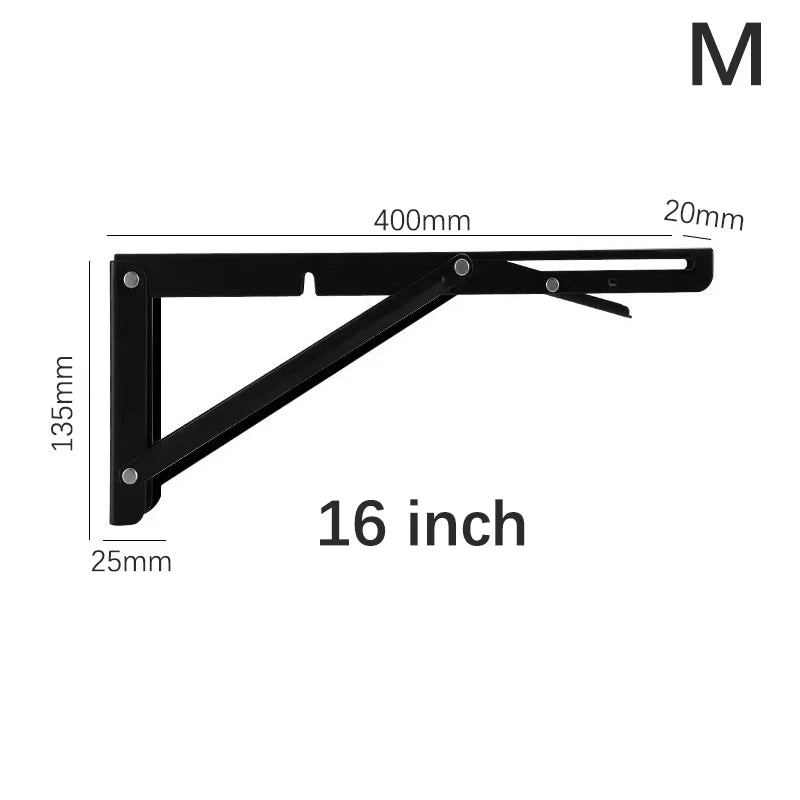 1pc Multiple Sizes Triangle Folding Angle Bracket Stainless Steel Heavy Support Wall Mounted Shelves Table Home Hardware