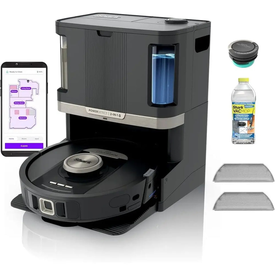 Smart Vacuum and Mop with Auto-Empty, Self-Refill, Pad Wash & Dry, 60-Day Battery, 30-Day Water Tank, Renewed Model