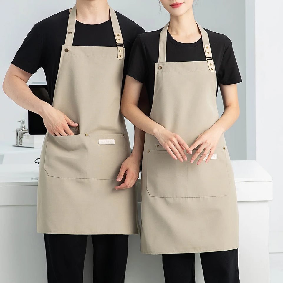 1 Piece Chef Apron Unisex Waterproof Canvas Durable for Restaurant Hotel Baking Beauty Salon Nail Art Kitchen Cooking