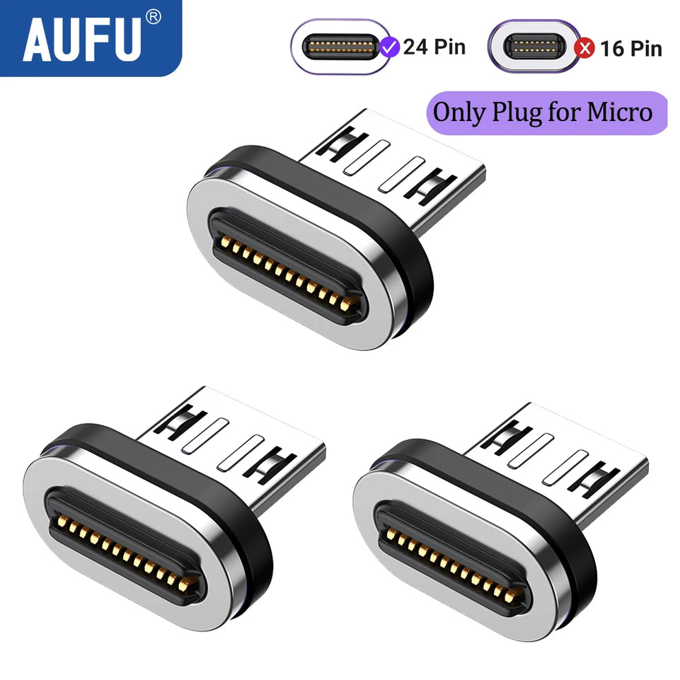 AUFU 240W Magnetic Adapter 24Pin USB4.0 Thunderbolt3 USB C To Type C Fast Charge Magnet USB C Converter Cable 8K USB OTG Adapter